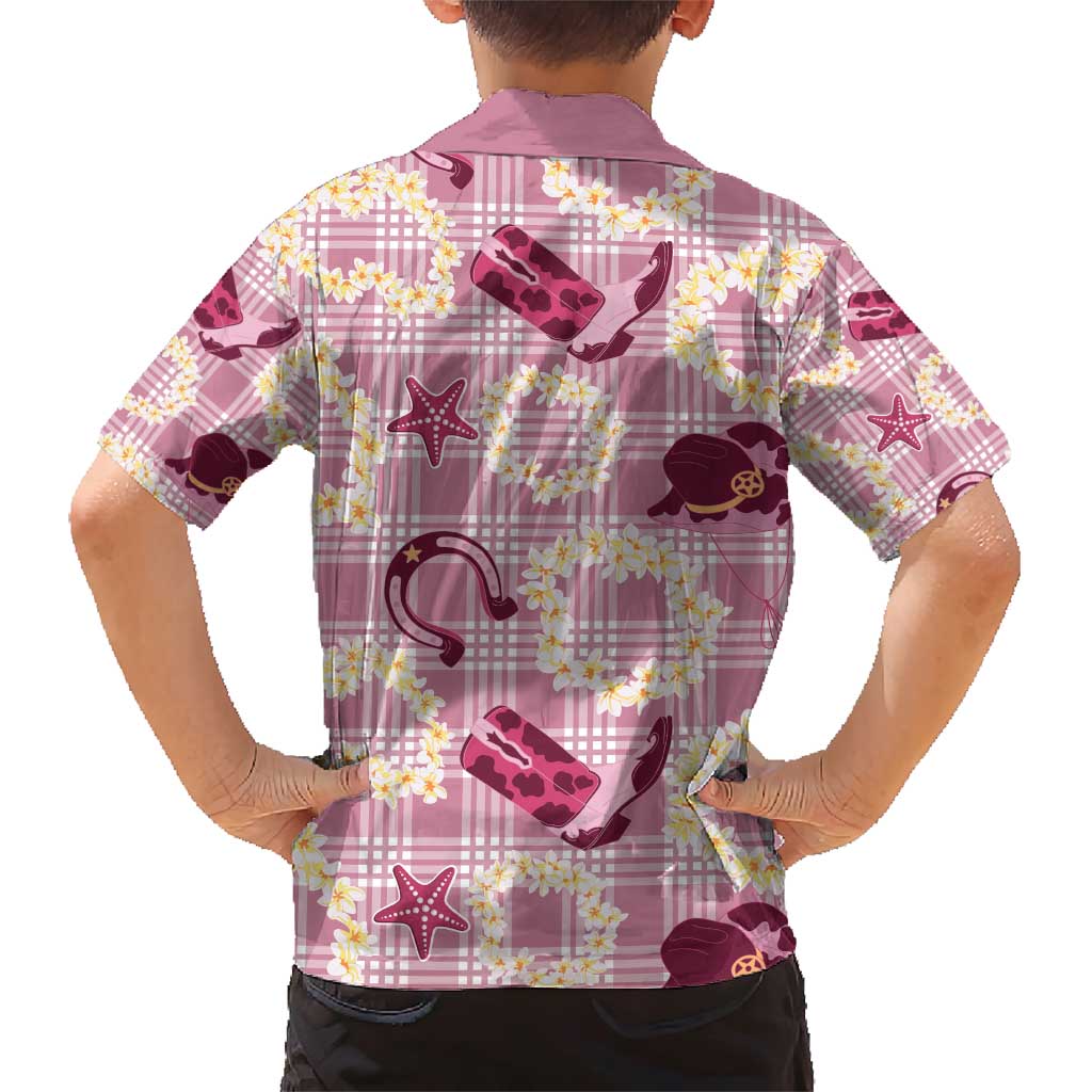 Aloha Hawaii Paniolo Lokelani Rose Palaka Family Matching Short Sleeve Bodycon Dress and Hawaiian Shirt Coastal Rodeo LT7 - Polynesian Pride