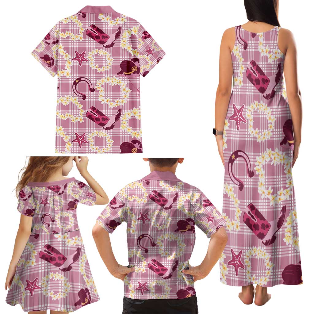 Aloha Hawaii Paniolo Lokelani Rose Palaka Family Matching Tank Maxi Dress and Hawaiian Shirt Coastal Rodeo LT7 - Polynesian Pride