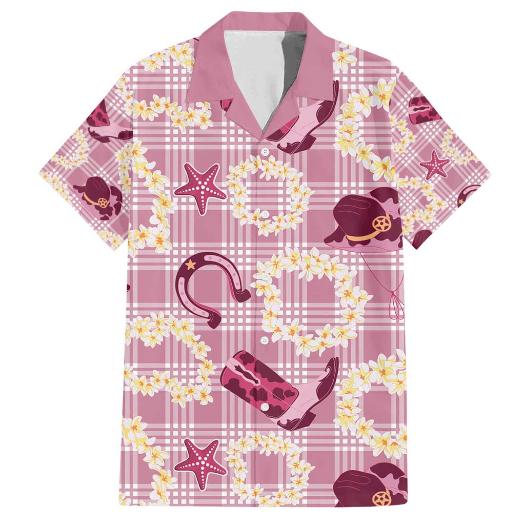 Aloha Hawaii Paniolo Lokelani Rose Palaka Family Matching Tank Maxi Dress and Hawaiian Shirt Coastal Rodeo LT7 Dad's Shirt - Short Sleeve Rose Pink - Polynesian Pride