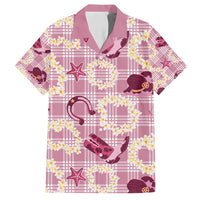 Aloha Hawaii Paniolo Lokelani Rose Palaka Family Matching Tank Maxi Dress and Hawaiian Shirt Coastal Rodeo LT7 Dad's Shirt - Short Sleeve Rose Pink - Polynesian Pride