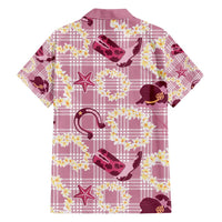 Aloha Hawaii Paniolo Lokelani Rose Palaka Hawaiian Shirt Coastal Rodeo - Polynesian Pride