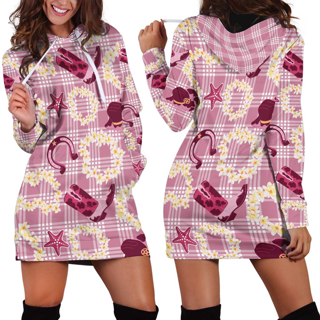 Aloha Hawaii Paniolo Lokelani Rose Palaka Hoodie Dress Coastal Rodeo LT7 - Polynesian Pride