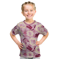 Aloha Hawaii Paniolo Lokelani Rose Palaka Kid T Shirt Coastal Rodeo LT7 Rose Pink - Polynesian Pride