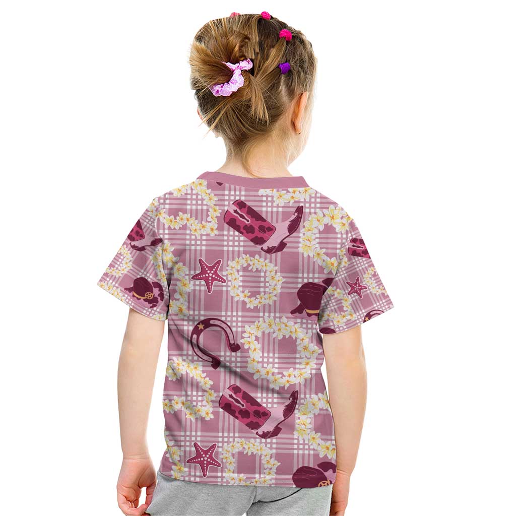 Aloha Hawaii Paniolo Lokelani Rose Palaka Kid T Shirt Coastal Rodeo LT7 - Polynesian Pride