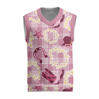 Aloha Hawaii Paniolo Lokelani Rose Palaka Christmas Knitted V-Neck Vest Coastal Rodeo LT7 Rose Pink - Polynesian Pride
