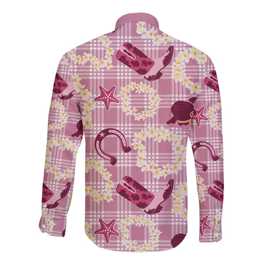 Aloha Hawaii Paniolo Lokelani Rose Palaka Long Sleeve Button Shirt Coastal Rodeo LT7 - Polynesian Pride