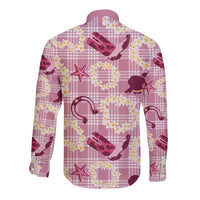Aloha Hawaii Paniolo Lokelani Rose Palaka Long Sleeve Button Shirt Coastal Rodeo LT7 - Polynesian Pride