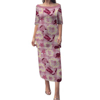 Aloha Hawaii Paniolo Lokelani Rose Palaka Puletasi Coastal Rodeo LT7 Long Dress Rose Pink - Polynesian Pride