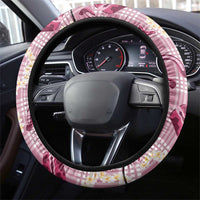 Aloha Hawaii Paniolo Lokelani Rose Palaka Steering Wheel Cover Coastal Rodeo LT7 - Polynesian Pride