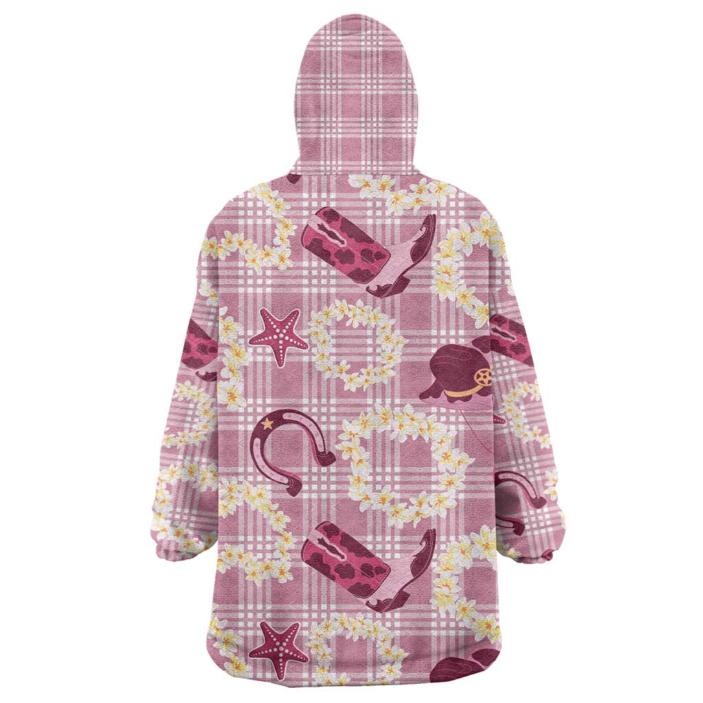 Aloha Hawaii Paniolo Lokelani Rose Palaka Wearable Blanket Hoodie Coastal Rodeo LT7 - Polynesian Pride
