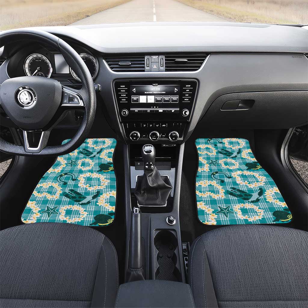 Aloha Hawaii Paniolo Teal Palaka Car Mats Coastal Rodeo - Polynesian Pride