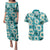 Aloha Hawaii Paniolo Teal Palaka Couples Matching Puletasi and Hawaiian Shirt Coastal Rodeo - Polynesian Pride