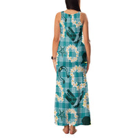 Aloha Hawaii Paniolo Teal Palaka Family Matching Tank Maxi Dress and Hawaiian Shirt Coastal Rodeo LT7 - Polynesian Pride