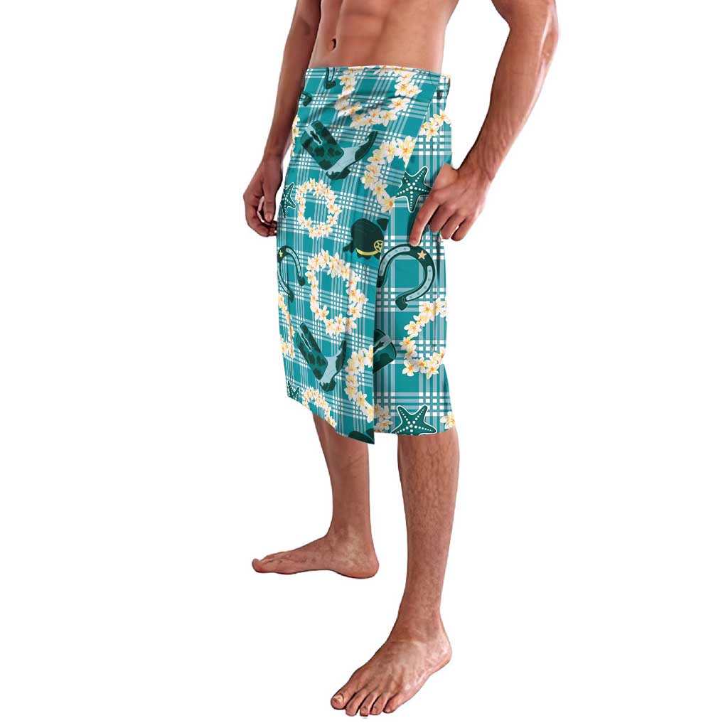 Aloha Hawaii Paniolo Teal Palaka Lavalava Coastal Rodeo LT7 - Polynesian Pride