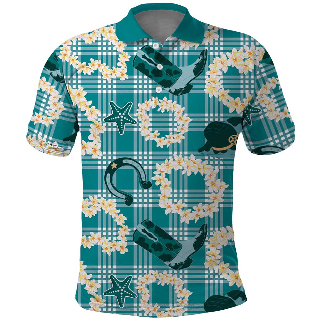Aloha Hawaii Paniolo Teal Palaka Polo Shirt Coastal Rodeo LT7 Teal - Polynesian Pride