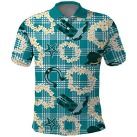 Aloha Hawaii Paniolo Teal Palaka Polo Shirt Coastal Rodeo LT7 Teal - Polynesian Pride