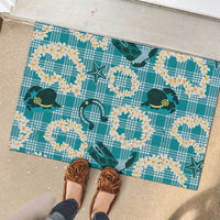 Aloha Hawaii Paniolo Teal Palaka Rubber Doormat Coastal Rodeo LT7 - Polynesian Pride