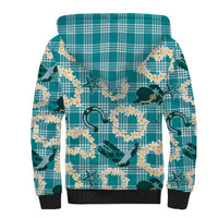 Aloha Hawaii Paniolo Teal Palaka Sherpa Hoodie Coastal Rodeo LT7 - Polynesian Pride