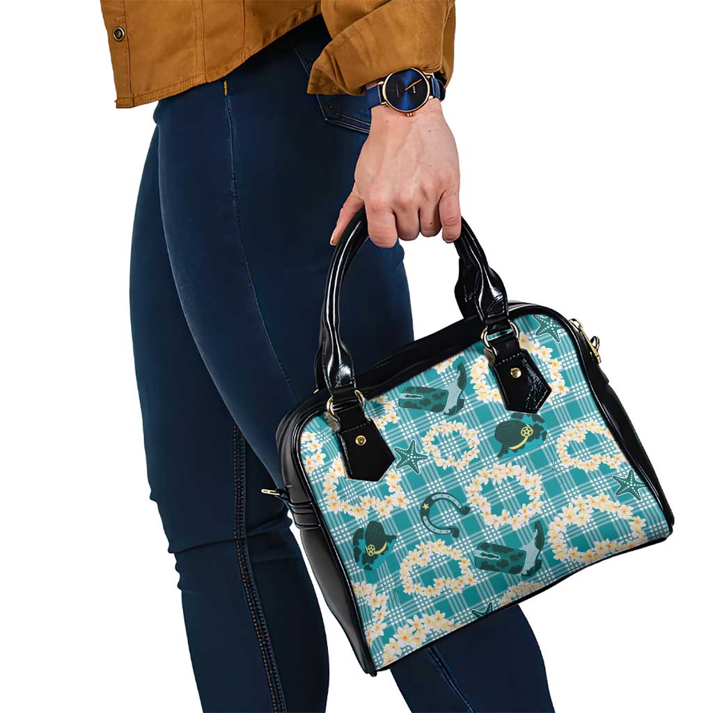 Aloha Hawaii Paniolo Teal Palaka Shoulder Handbag Coastal Rodeo - Polynesian Pride
