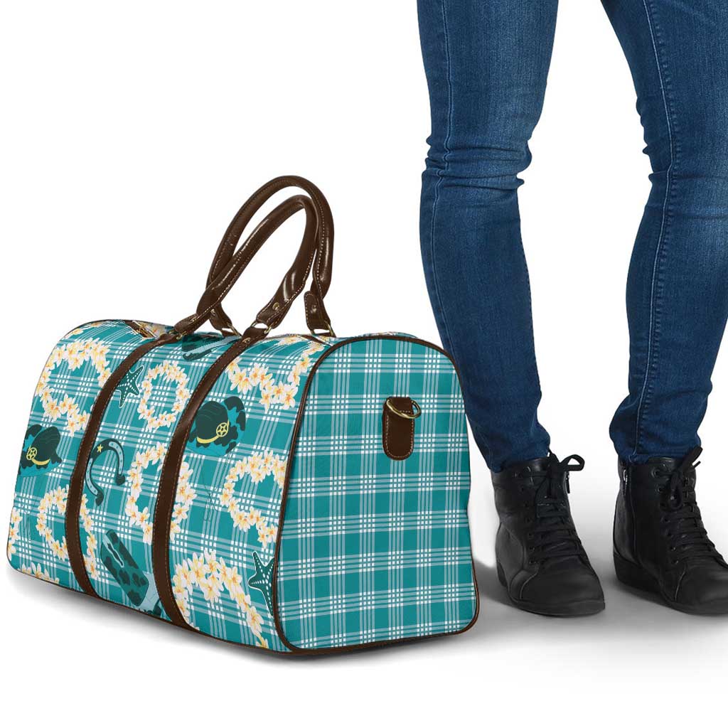 Aloha Hawaii Paniolo Teal Palaka Travel Bag Coastal Rodeo - Polynesian Pride