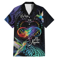 Polynesian Cancers Awareness Family Matching Mermaid Dress and Hawaiian Shirt Hummingbird - Fly High Until We Meet Again LT7 Dad's Shirt - Short Sleeve Colorful - Polynesian Pride