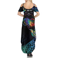 Polynesian Cancers Awareness Family Matching Summer Maxi Dress and Hawaiian Shirt Hummingbird - Fly High Until We Meet Again LT7 - Polynesian Pride