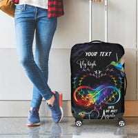 Polynesian Cancers Awareness Luggage Cover Hummingbird - Fly High Until We Meet Again