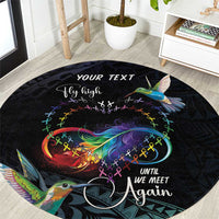 Polynesian Cancers Awareness Round Carpet Hummingbird - Fly High Until We Meet Again LT7 Colorful - Polynesian Pride