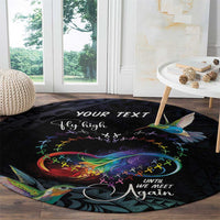 Polynesian Cancers Awareness Round Carpet Hummingbird - Fly High Until We Meet Again LT7 - Polynesian Pride