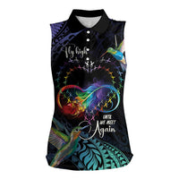 Polynesian Cancers Awareness Women Sleeveless Polo Shirt Hummingbird - Fly High Until We Meet Again LT7 Female Colorful - Polynesian Pride