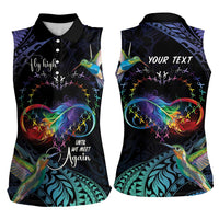Polynesian Cancers Awareness Women Sleeveless Polo Shirt Hummingbird - Fly High Until We Meet Again LT7 - Polynesian Pride