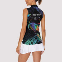Polynesian Cancers Awareness Women Sleeveless Polo Shirt Hummingbird - Fly High Until We Meet Again LT7 - Polynesian Pride