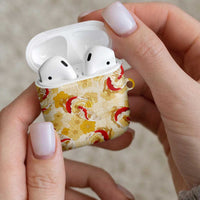 Beige Palaka Hawaii Aloha AirPods Case Koi Pond Mix Ilima Flowers - Polynesian Pride