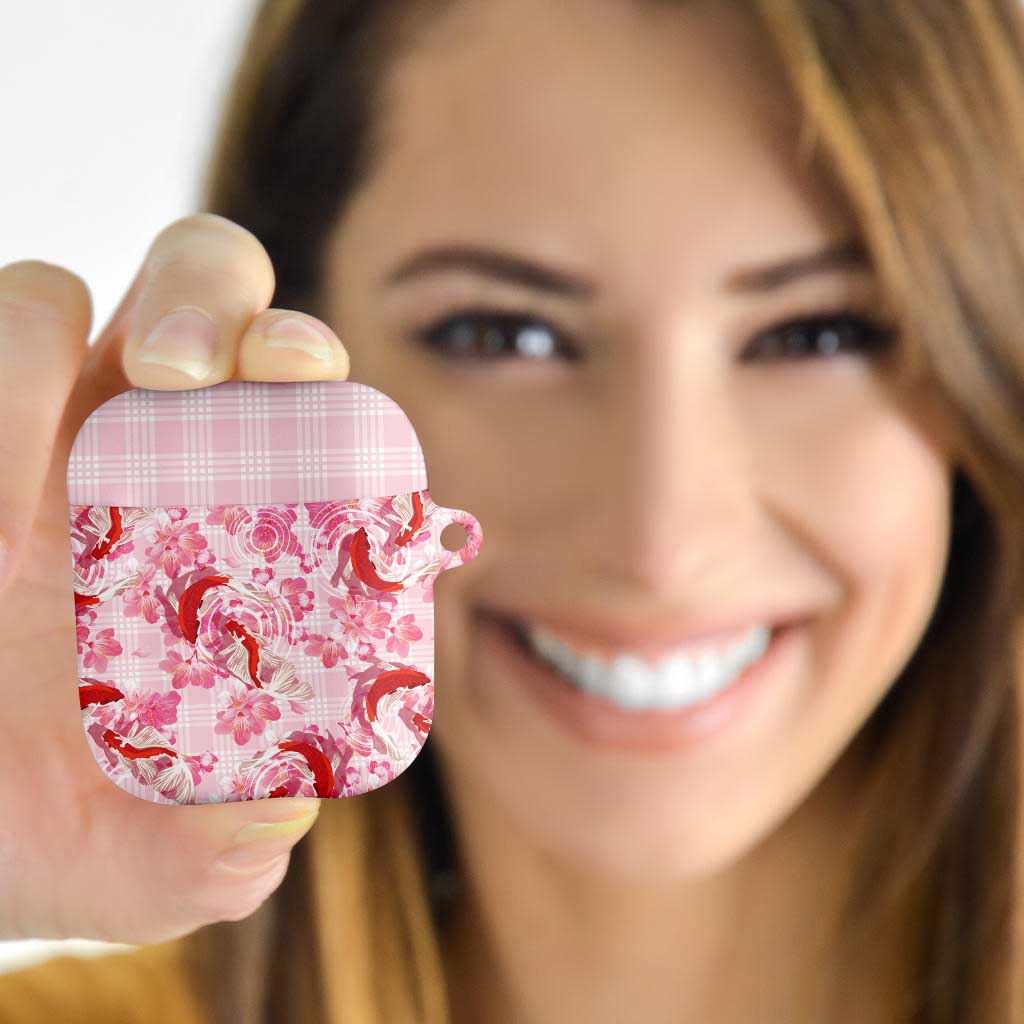 Pink Palaka Hawaii Aloha AirPods Case Koi Pond Mix Sakura - Polynesian Pride