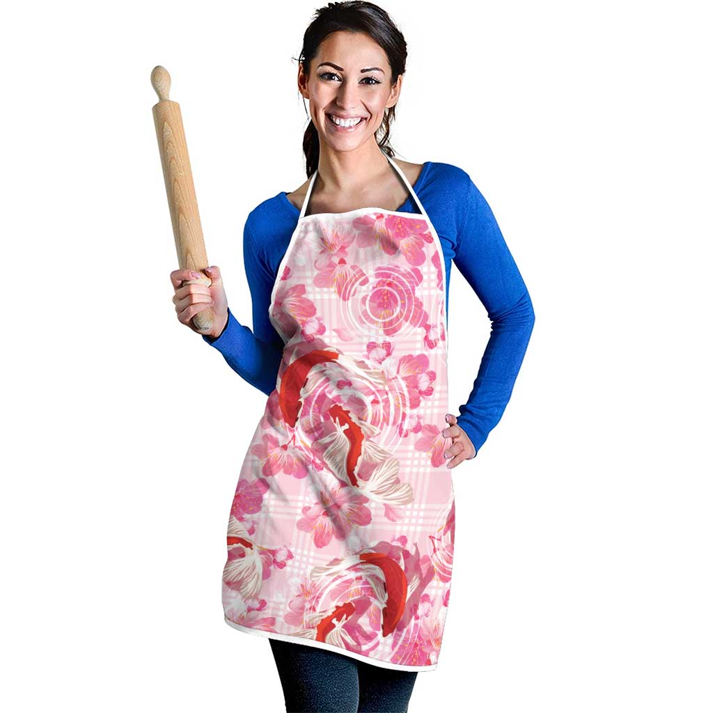 Pink Palaka Hawaii Aloha Apron Koi Pond Mix Sakura - Polynesian Pride
