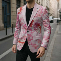 Pink Palaka Hawaii Aloha Blazer Koi Pond Mix Sakura - Polynesian Pride