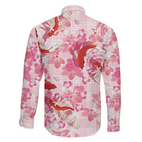 Pink Palaka Hawaii Aloha Family Matching Mermaid Dress and Hawaiian Shirt Koi Pond Mix Sakura LT7 - Polynesian Pride