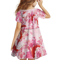 Pink Palaka Hawaii Aloha Family Matching Summer Maxi Dress and Hawaiian Shirt Koi Pond Mix Sakura LT7 - Polynesian Pride