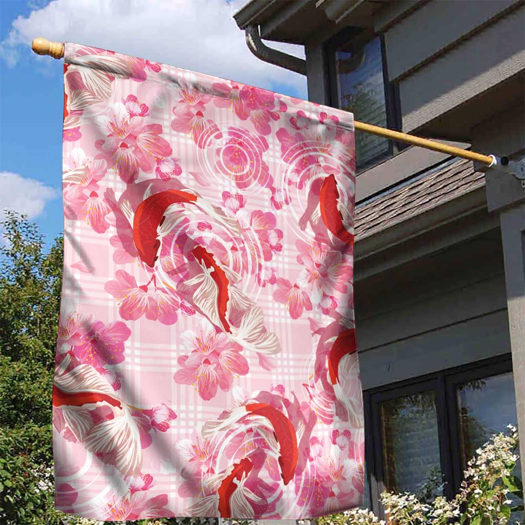 Pink Palaka Hawaii Aloha Garden Flag Koi Pond Mix Sakura - Polynesian Pride