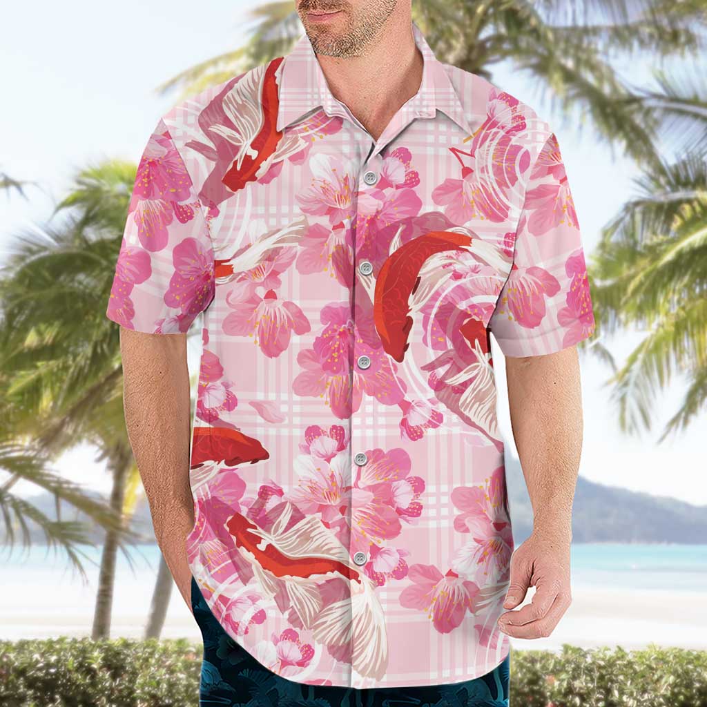 Pink Palaka Hawaii Aloha Hawaiian Shirt Koi Pond Mix Sakura - Polynesian Pride