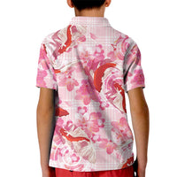 Pink Palaka Hawaii Aloha Kid Polo Shirt Koi Pond Mix Sakura LT7 - Polynesian Pride