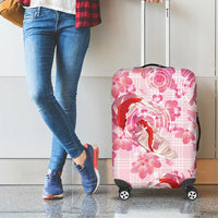 Pink Palaka Hawaii Aloha Luggage Cover Koi Pond Mix Sakura - Polynesian Pride