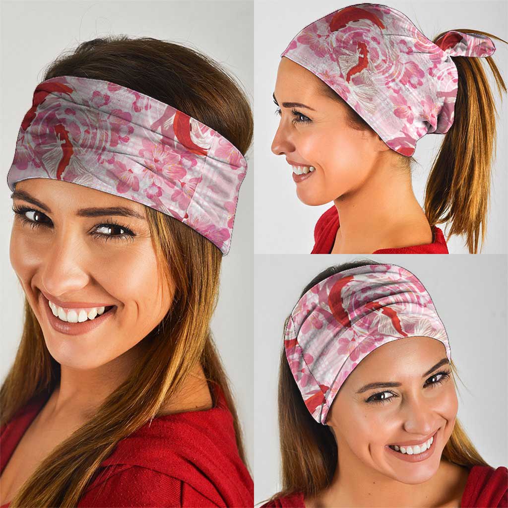 Pink Palaka Hawaii Aloha Neck Gaiter Koi Pond Mix Sakura - Polynesian Pride