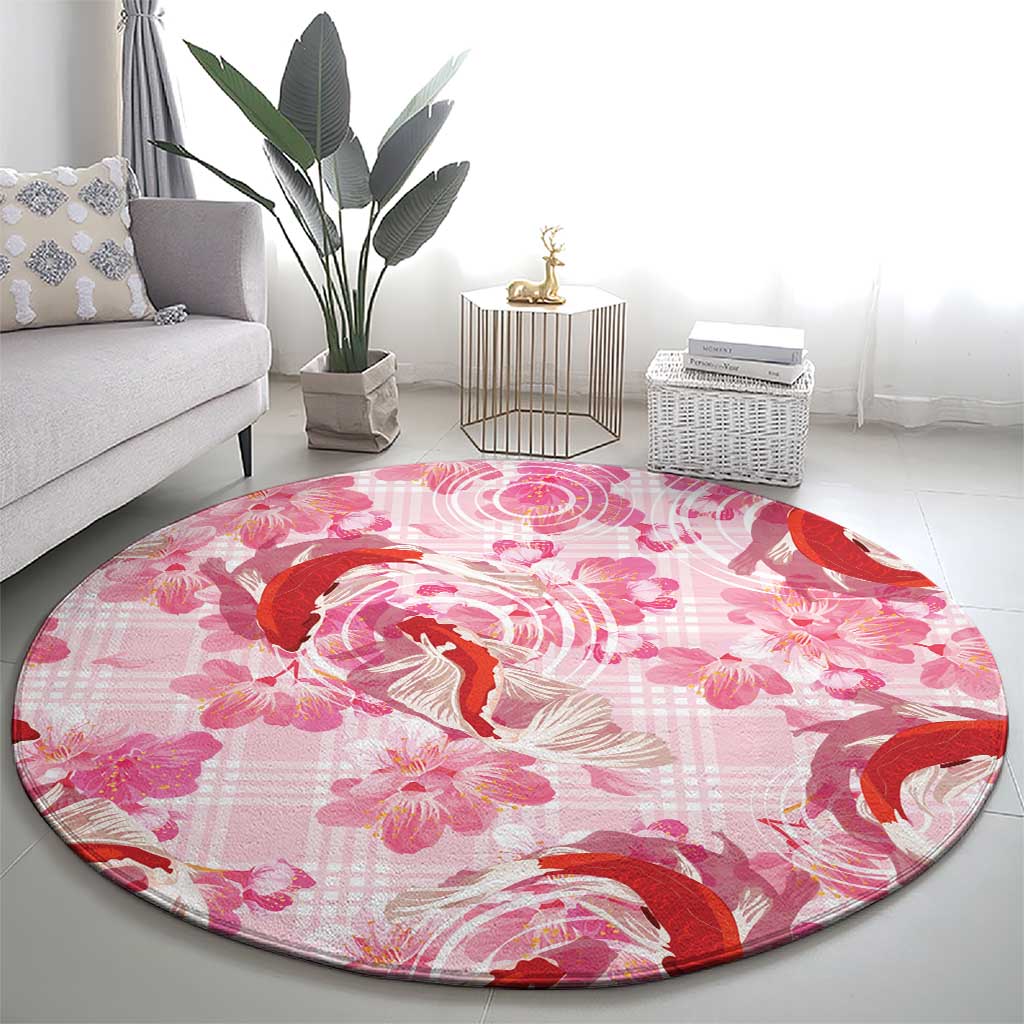 Pink Palaka Hawaii Aloha Round Carpet Koi Pond Mix Sakura LT7 - Polynesian Pride