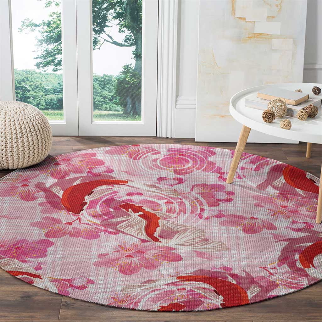 Pink Palaka Hawaii Aloha Round Carpet Koi Pond Mix Sakura LT7 - Polynesian Pride