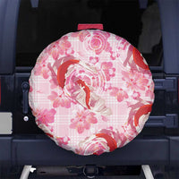 Pink Palaka Hawaii Aloha Spare Tire Cover Koi Pond Mix Sakura LT7 No hole Pink - Polynesian Pride