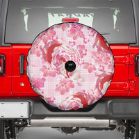 Pink Palaka Hawaii Aloha Spare Tire Cover Koi Pond Mix Sakura LT7 - Polynesian Pride