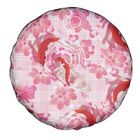 Pink Palaka Hawaii Aloha Spare Tire Cover Koi Pond Mix Sakura LT7 - Polynesian Pride