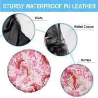 Pink Palaka Hawaii Aloha Spare Tire Cover Koi Pond Mix Sakura LT7 - Polynesian Pride