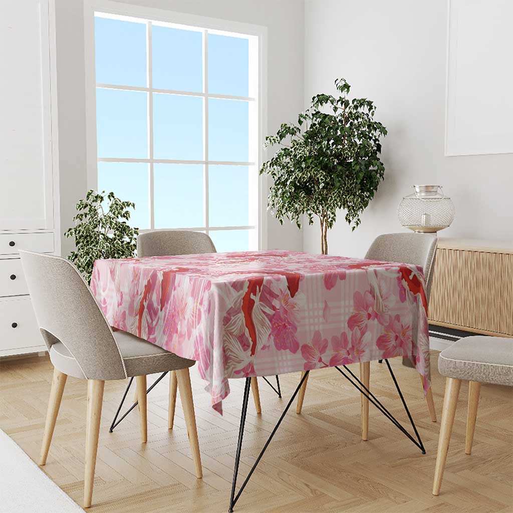 Pink Palaka Hawaii Aloha Tablecloth Koi Pond Mix Sakura - Polynesian Pride